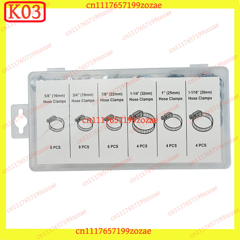 Hose Clamp Assorted - k3 34Pcs Stainless Steel Mini Hose