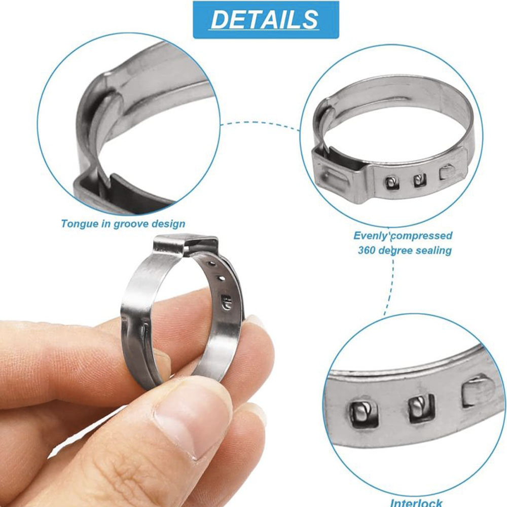 170 Pcs Single Ear Hose Clamp, - огляд і ціна Hose Clamp Assorted