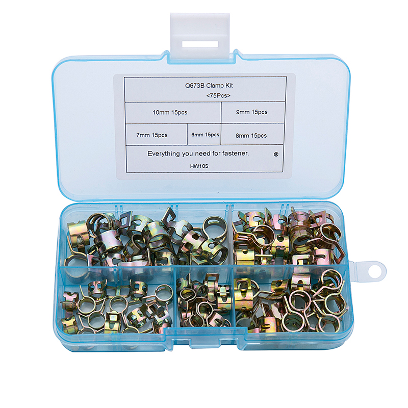 75Pcs/set 6-10mm Spring Fuel O - огляд і ціна Hose Clamp Assorted