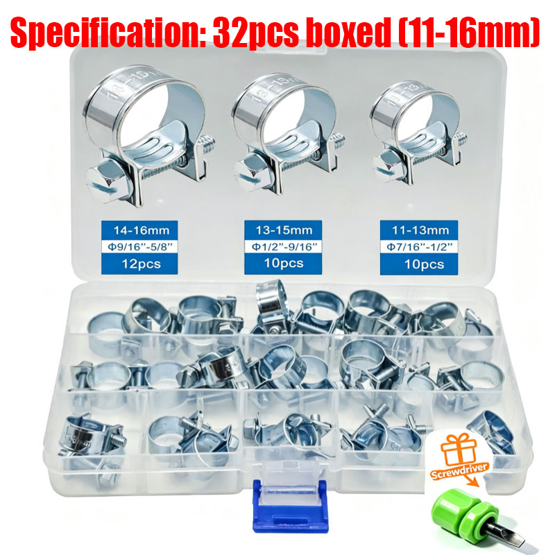 32/60/135Pcs 7-18mm Mini Clamp - огляд і ціна Hose Clamp Assorted