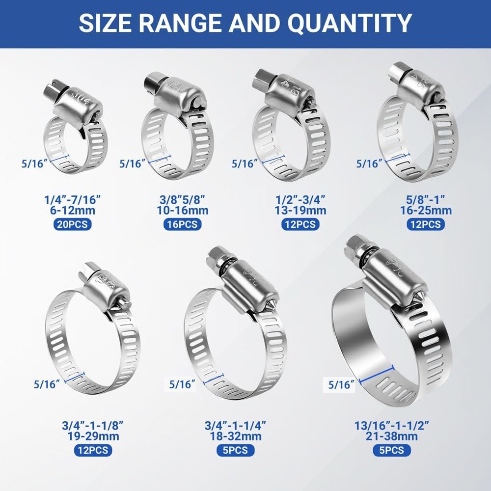82Pcs Hose Clamp Assortment St - огляд і ціна Hose Clamp Assorted