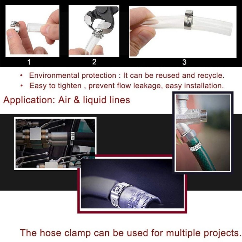 10Pcs 5.3-31mm Hose Clamp Sing - огляд і ціна Hose Clamp Assorted