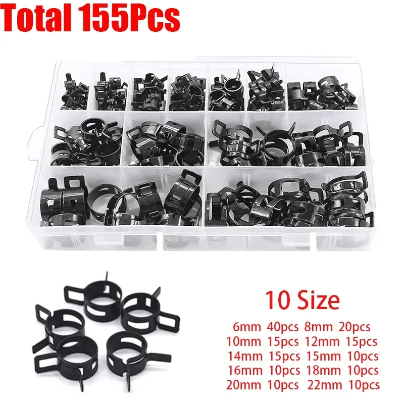 155Pcs Spring Band Hose Clamps - огляд і ціна Hose Clamp Assorted
