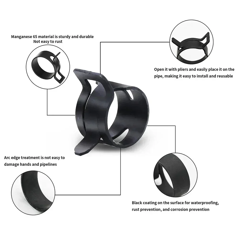 140pcs 6-22mm Black Q673B Vacu - огляд і ціна Hose Clamp Assorted
